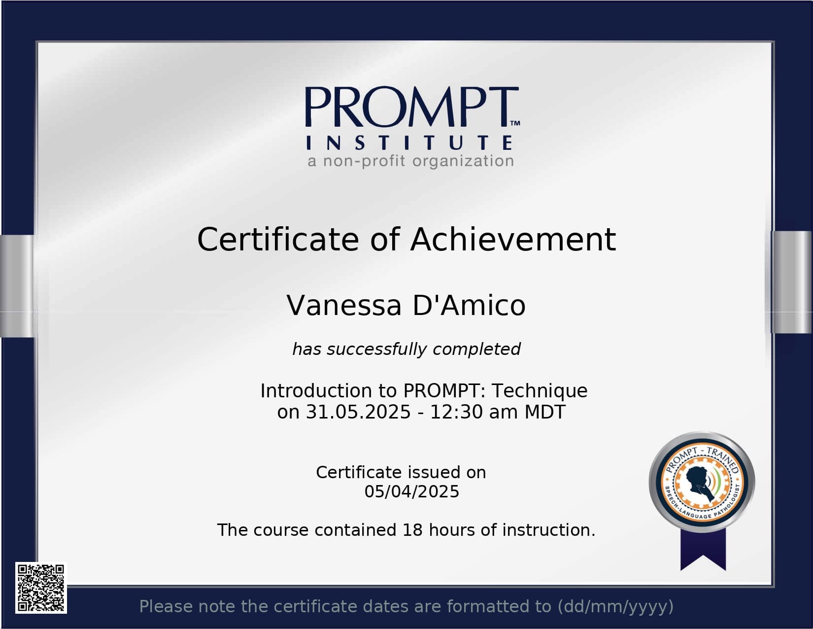 Attestato Prompt Institute