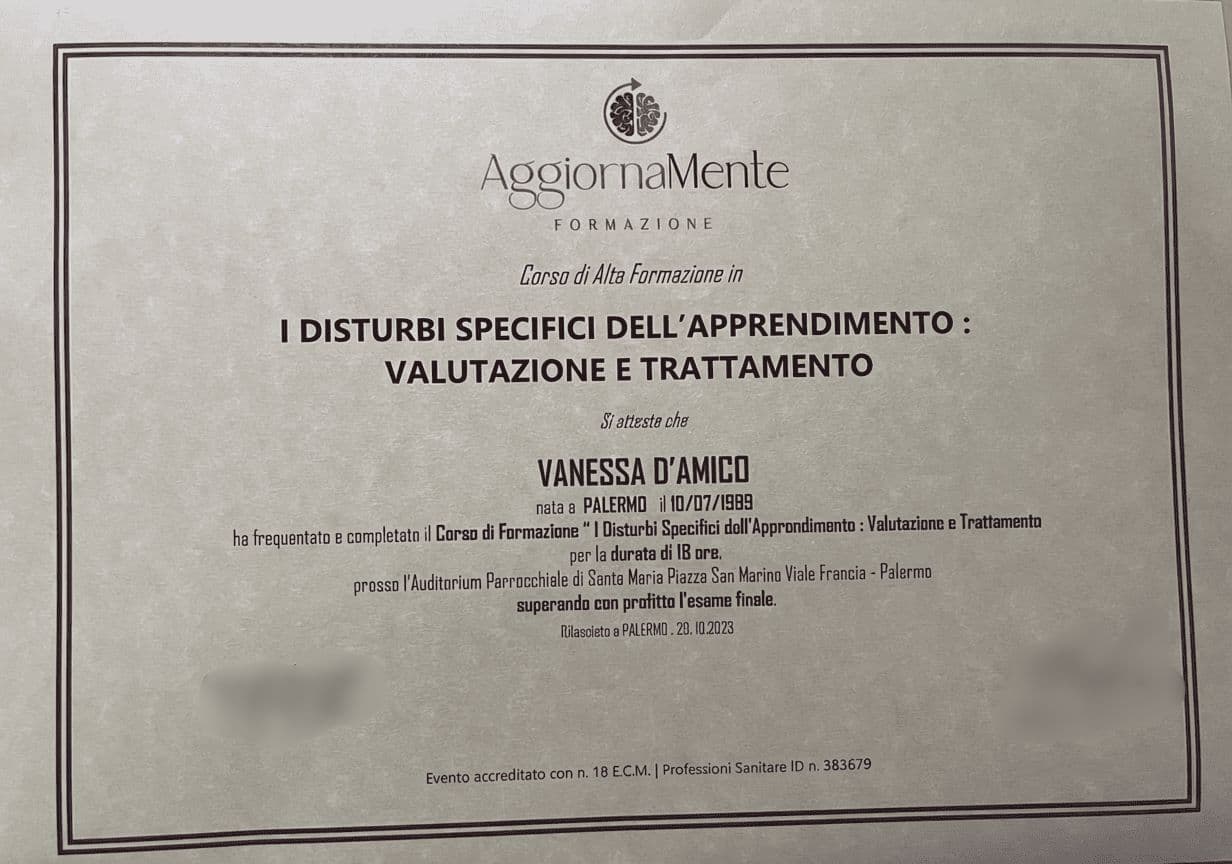 Attestato Training Masticatorio